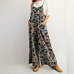 Easel Camo Wide-Leg Jumpsuit
